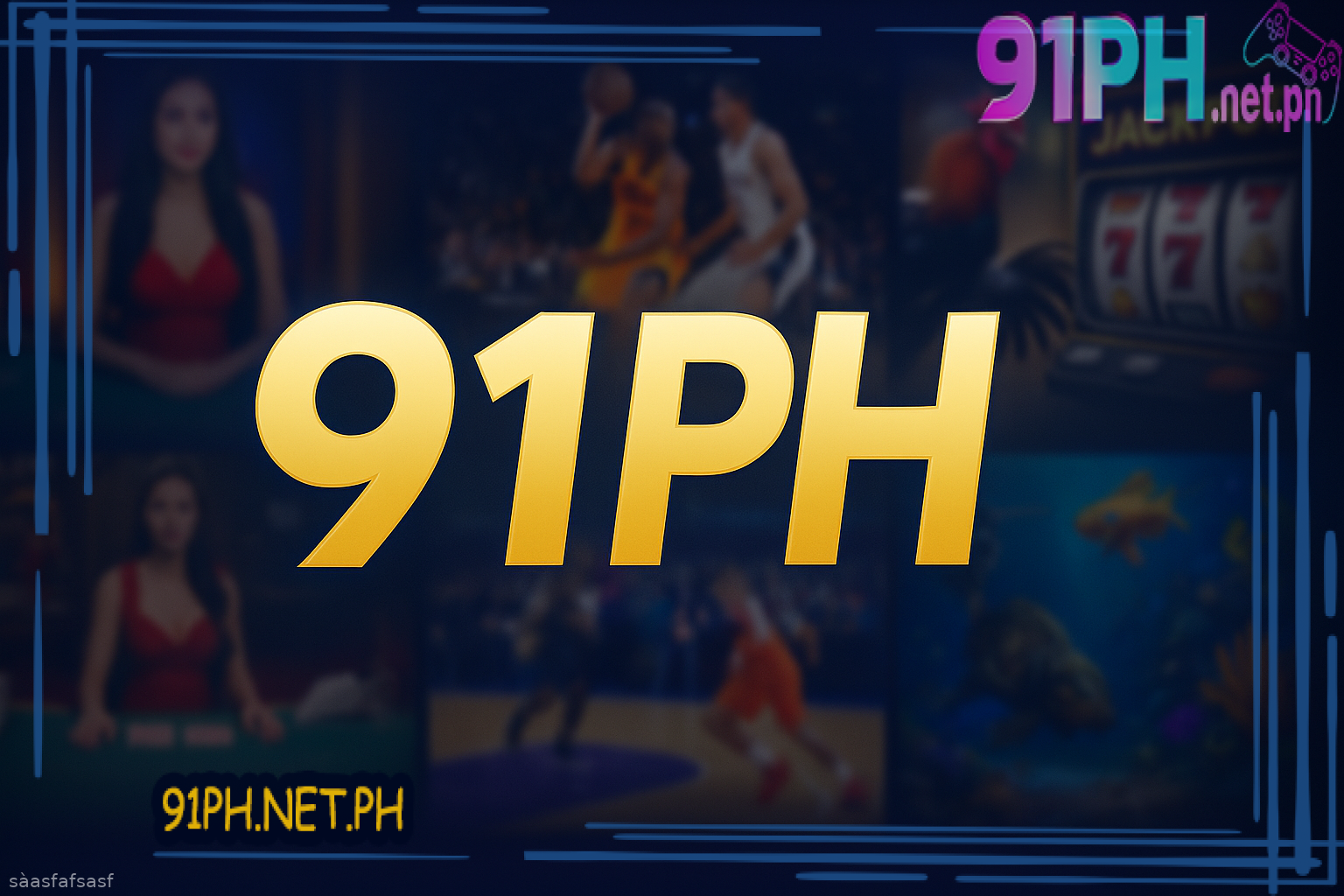91PH homepage banner showing logo with live casino, sports betting, sabong, slot machine, and fishing game background